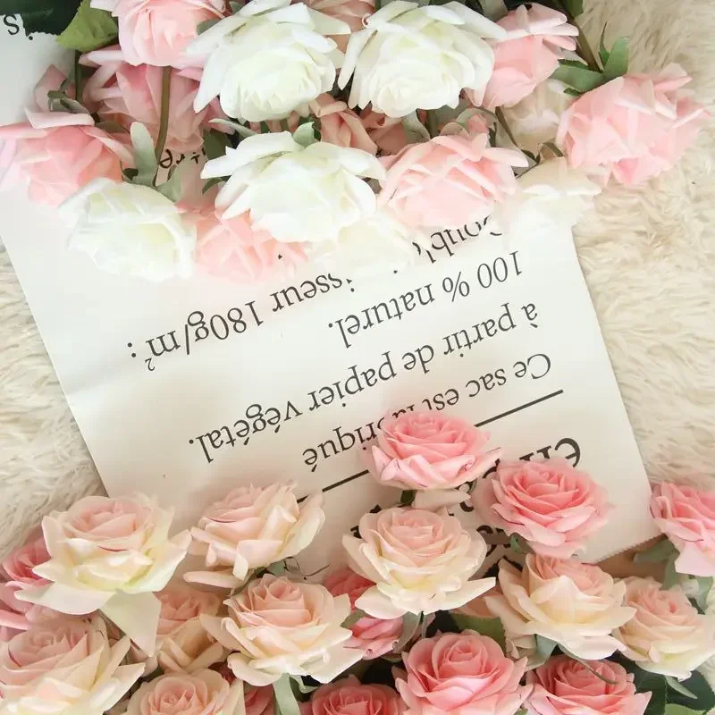 

10pcs Rose Artificial Flowers Latex Real Touch Rose for Wedding Home Party Decor Shooting Prop Fake Rose Flowers