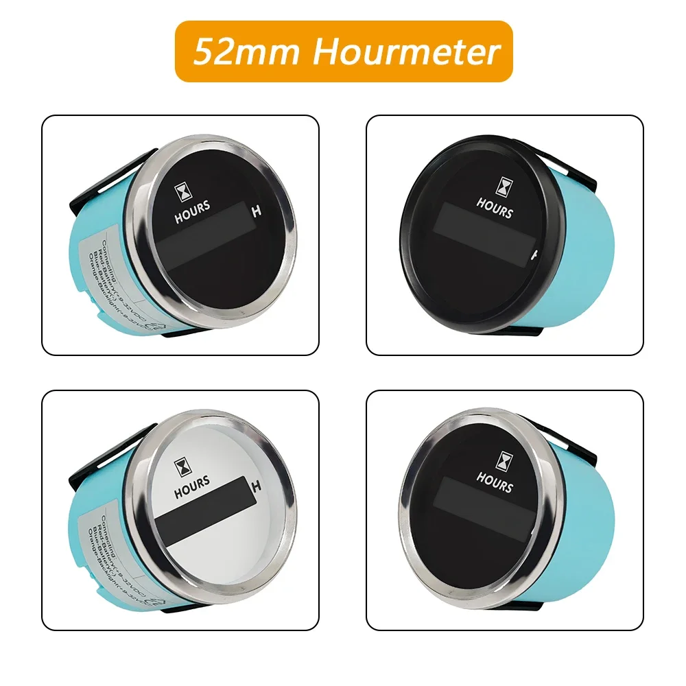 

Universal Waterproof HD 52mm Digital Hour Meter Gauge LCD Engine with Red Backlight for Car Boat Truck Yacht 9-32V