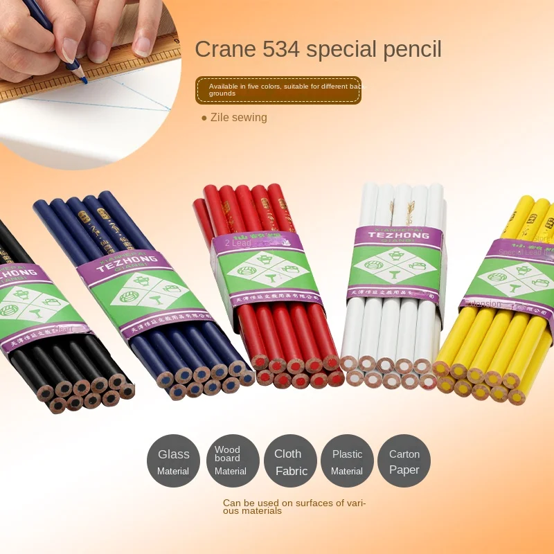 Crane Brand 543 Special Pencils Cutting Pencil Crayon Point Pen White Pencil Hot Drilling Proofing Pen Soft Refill