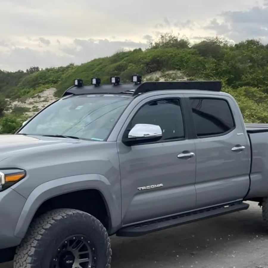 حامل أمتعة سلة البضائع رف السقف العلوي لـ 20052023 نماذج Tacoma 2nd Gen 3rd Gen Double Cab مع متكامل 4x18W LED L #6