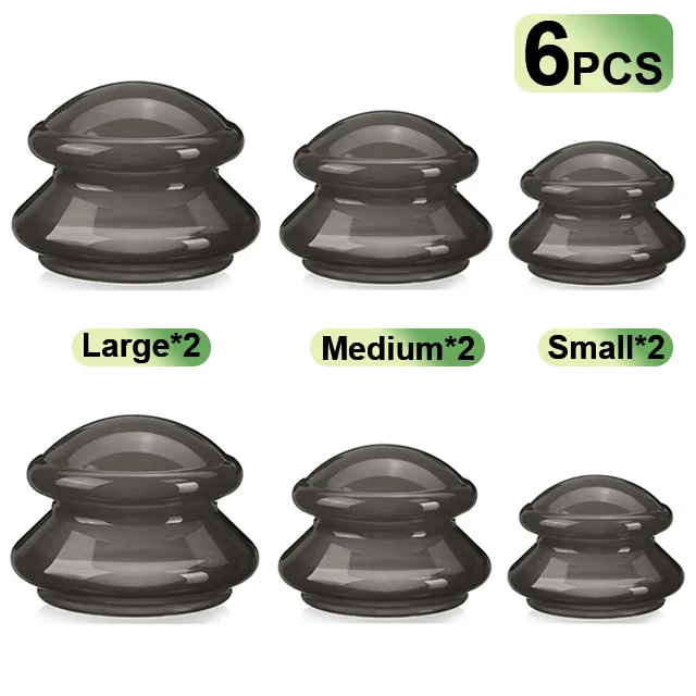 Grippopso 3/6 Stuks Cupping Kit voor Massage Therapie 3 Maten Siliconen Cupping Set voor Studio Huishoudelijke Cellulitis Gewrichtspijn Spier