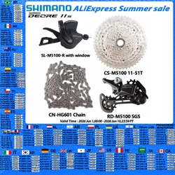SHIMANO DEORE M5100 M5120 11 Speed Groupset MTB Mountain Bike Shifter Rear Dearilleur 42T 51T Cassette Chain Bicycle 11v Part