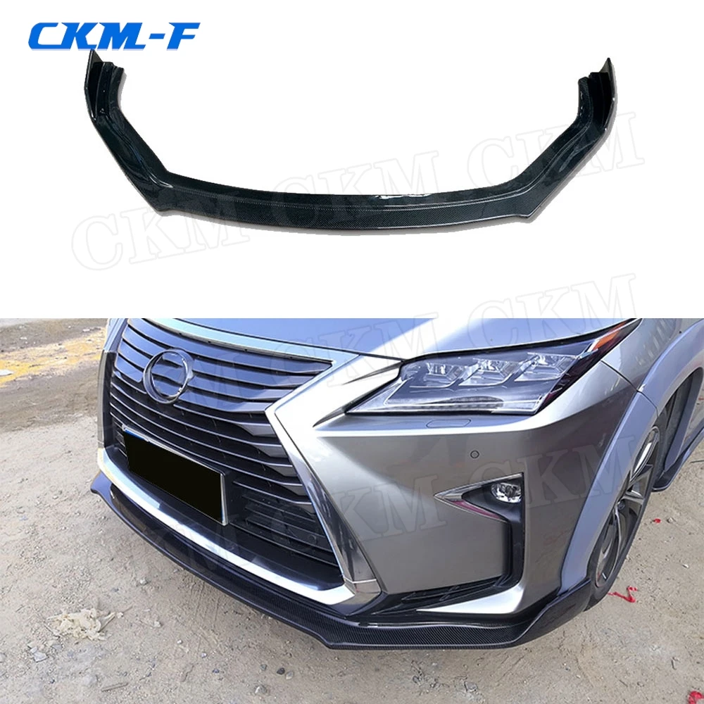 Carbon Fiber Front Bumper Lip Spoiler For Lexus RX300 RX450H 2016-2020 FRP Car Front Extension Chin Protector