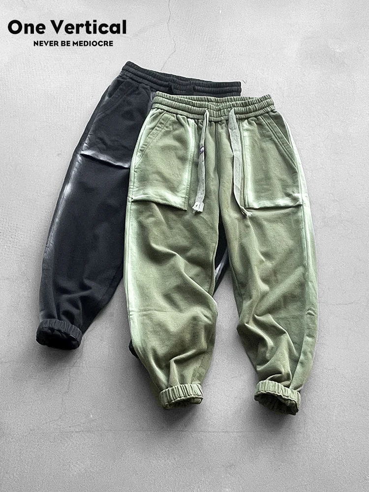 

Мужские повседневные спортивные брюки Waed Wax Dye для осени и зимы, американского стиля, свободного кроя, с завязками, дышащие, молодежные