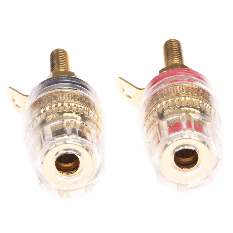 8 teile/los 42 MM Gold Überzogene Lautsprecher Terminal Binding Post Verstärker Stecker Geeignet Für 4mm Bananen Stecker Hohe Qualität