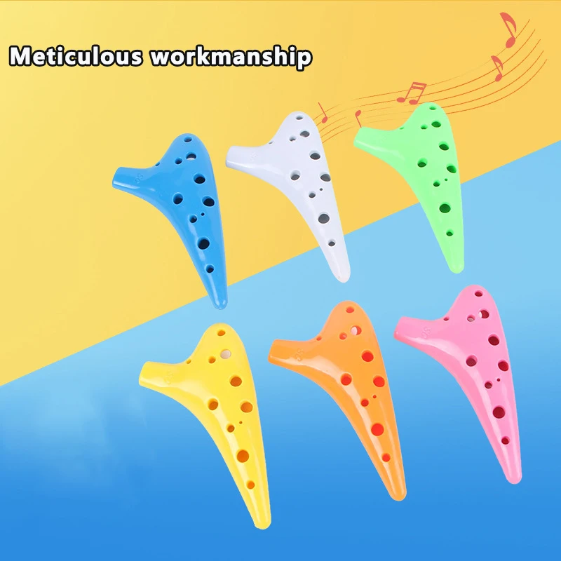 1 Stuks Ongemarkeerde Keramische Fluit Met 12 Gaten 12-Holes Ocarina Hars Kunststof Alt C Tuning Ocarina Nieuwe 12-Holes Multicolor Fluit