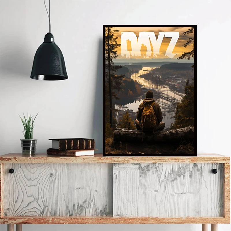 D-DayZ-Zombie-Game Poster Retro Canvas Painting and HD Prints Wall Art Picture Living Room Game Room Modern Home Decor Gifts