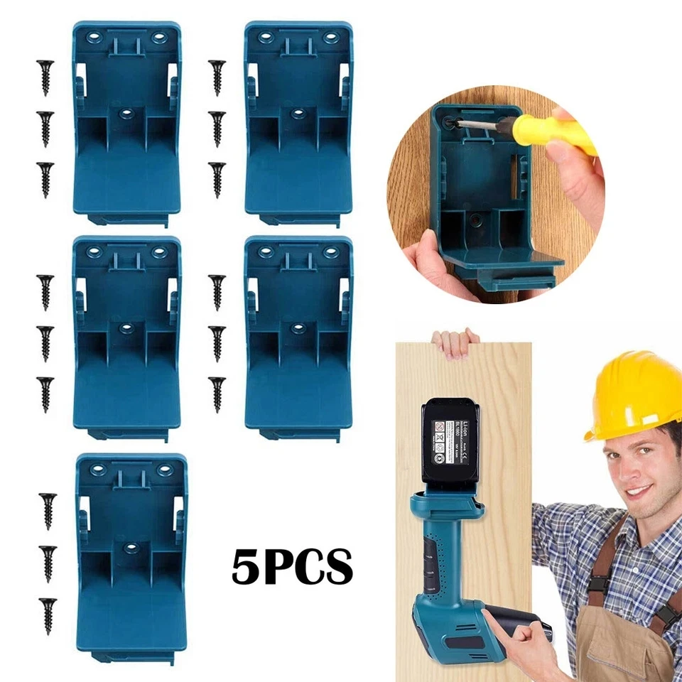 

5PCS 2-in-1 Lithium Battery and Tool Holder for Makita 18V Li-ion Battery Tools Storage Rack Wall Mount Display Stand