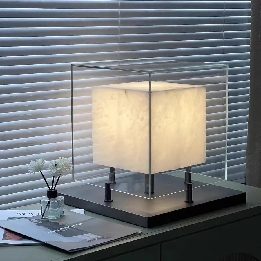 High-end hotel sales office reception reception marble luxury desk lamp living room bedroom bedside decorative glass ambient