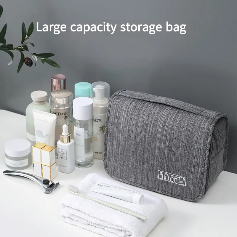 Borsa da viaggio impermeabile con gancio per articoli da toeletta borsa da appendere per bagno di casa e cosmetici di grandi dimensioni separazione