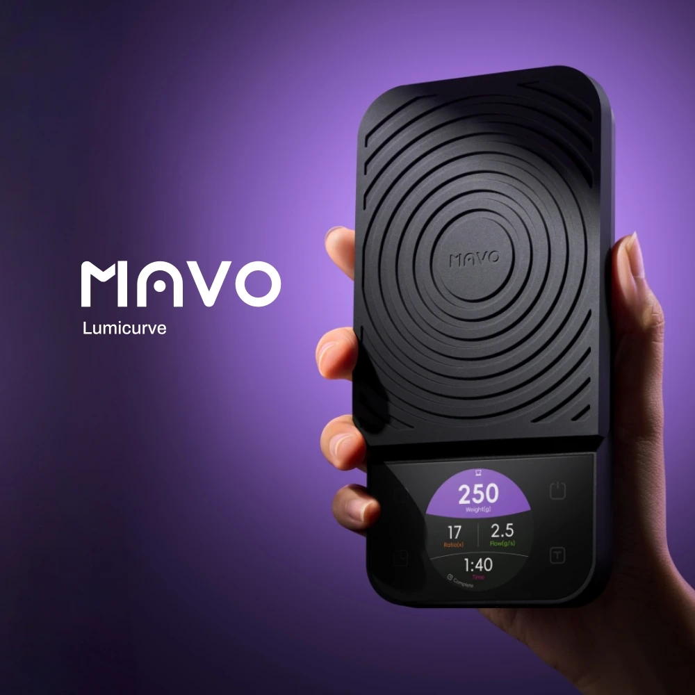 MAVO Lumicurve Smart Coffee Scale 0.1g Precision Digital Espresso Scale with Timer Flow Rate Display for Pour Over Coffee