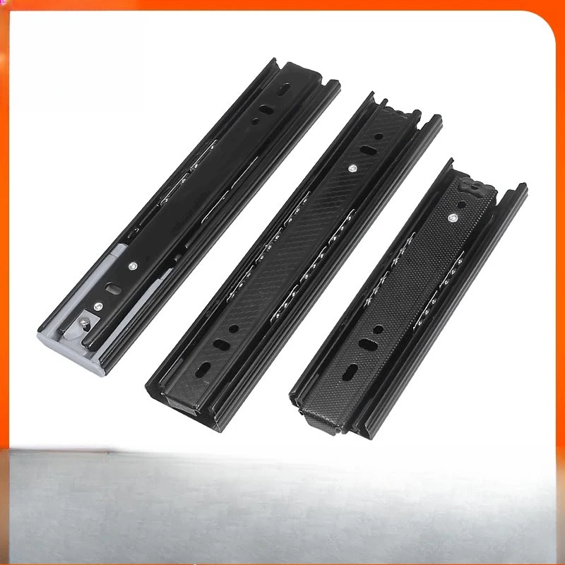 Mini Silent 3 Fold Drawer Slide 45mm Ball Bearing Telescopic Rail Full Extension For Small Cabinet 6 Inch 8 Inch Drawer