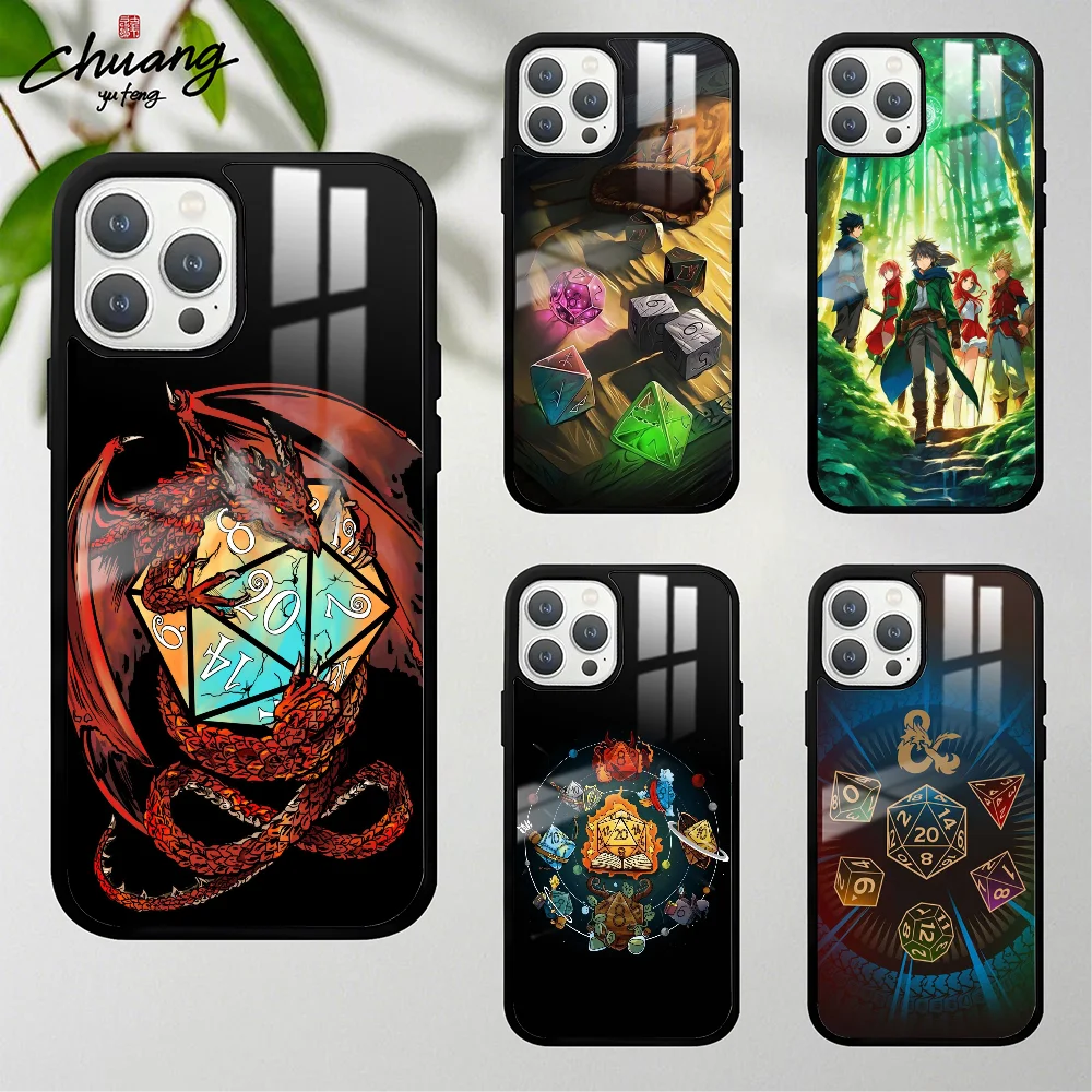 Game D-Dungeon D-Dragones Phone Case For 11 12 13 14 15 16Pro Max mini Plus Frosted mirror Phone Cover