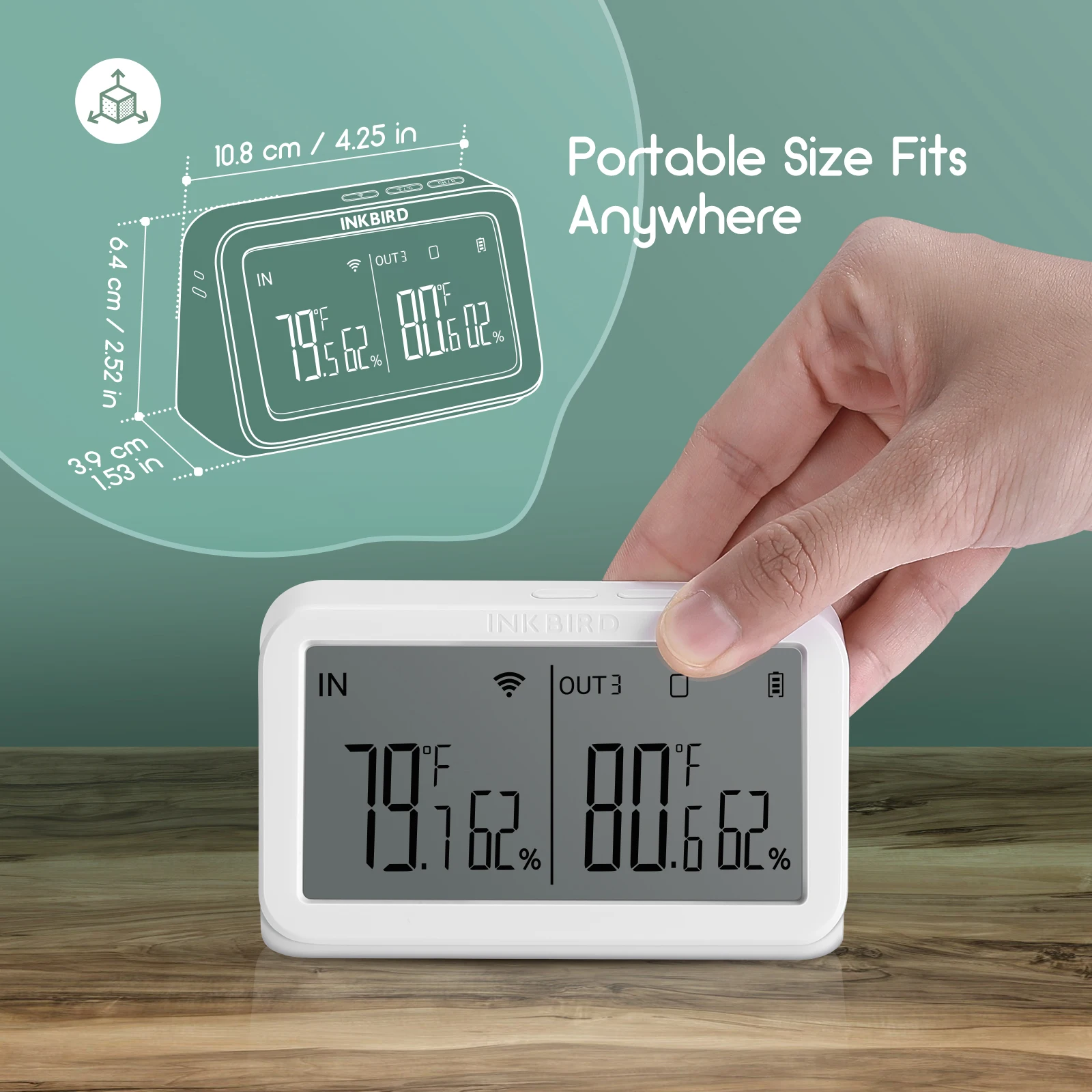 Imagem -05 - Inkbird-gateway Bluetooth com Display Digital Wi-fi App Controle Remoto Ibs-th1ibs-th2 Plus Ibs-th2 Ibs-p02b