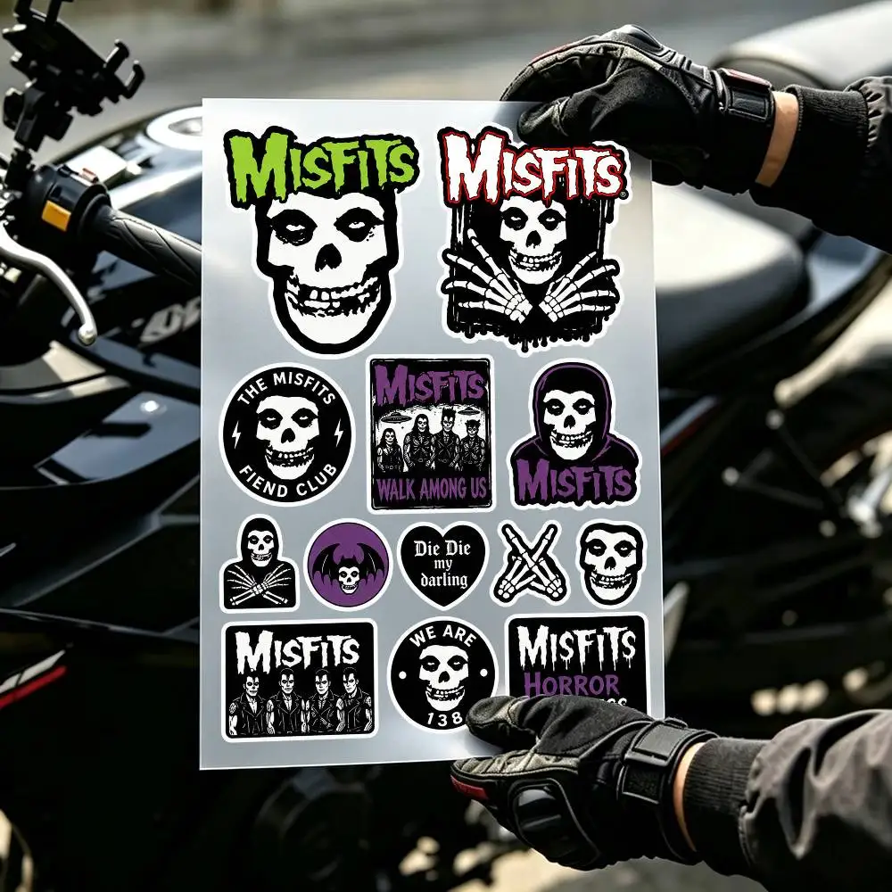 Horror Misfits Skull Band Waterproof Vinyl Stickers for Car Motorcycle Bike Skateboard Laptop Bottle Phone