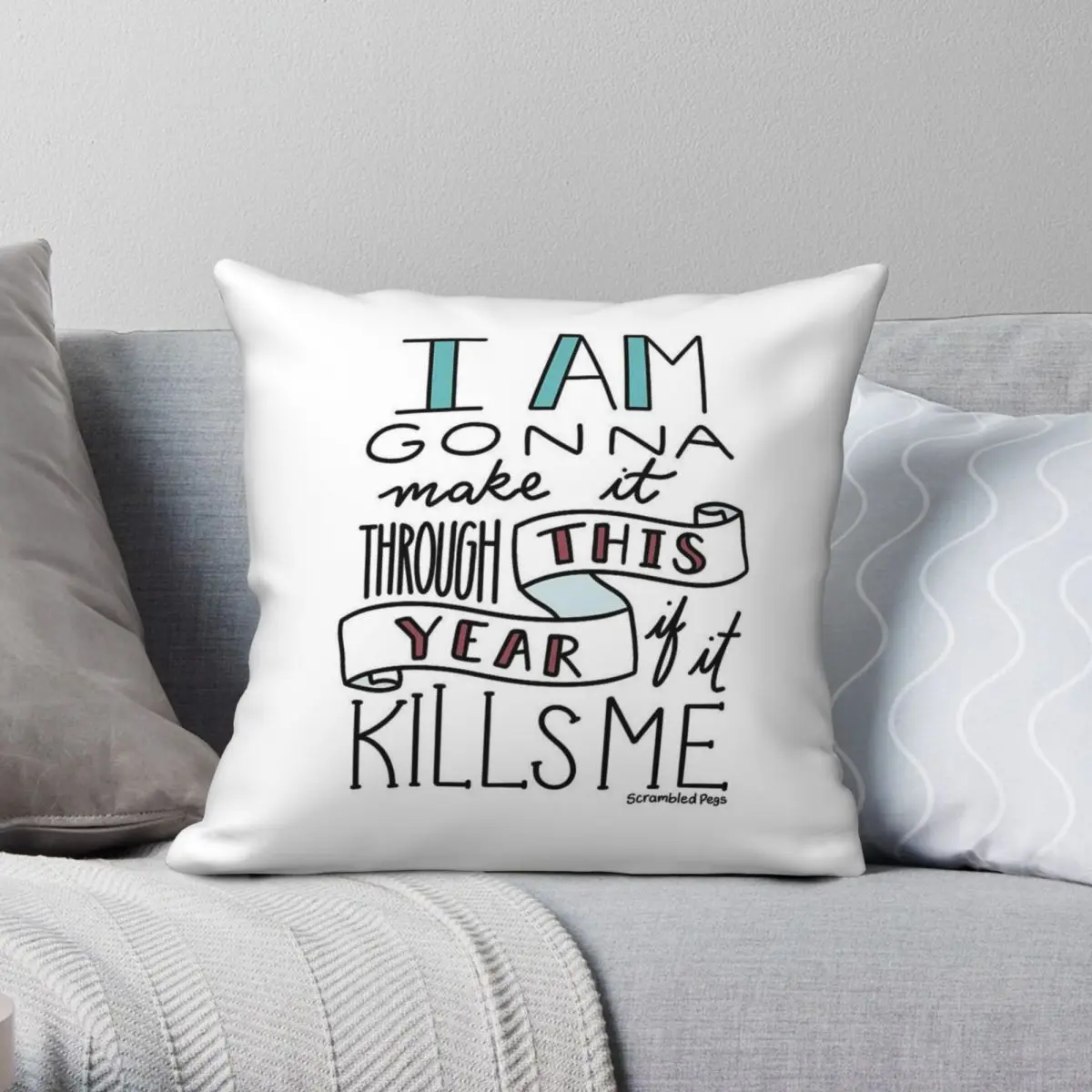 The Mountain Goats Typography Pillowcase Polyester Linen Velvet Creative Zip Decor Sofa Cushion Cover Wholesale 18