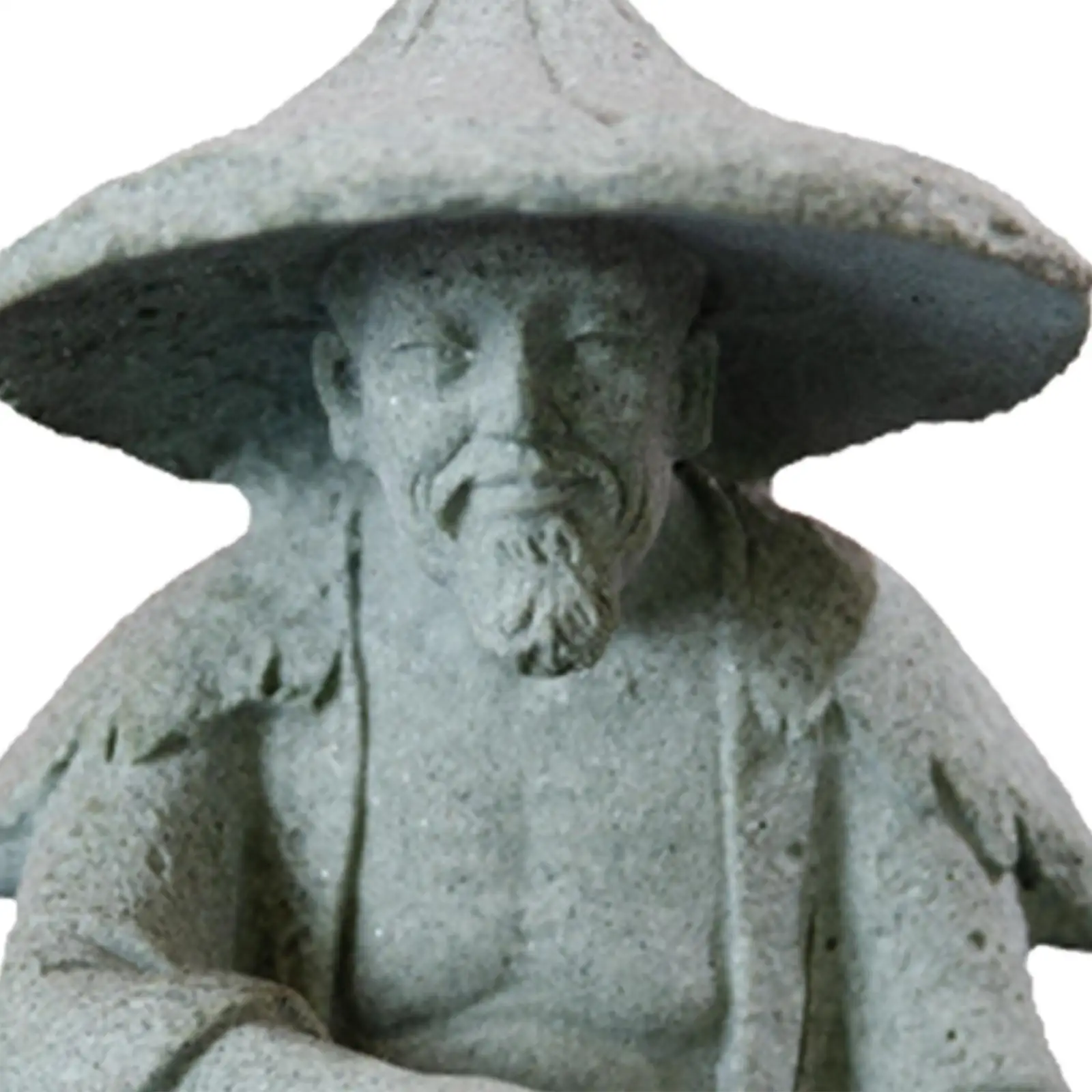 Resin Aquarium Ancient Chinese Fisherman Characters Statue Home Decor with Textured Appearance Details ,Salt and Fresh Water Use