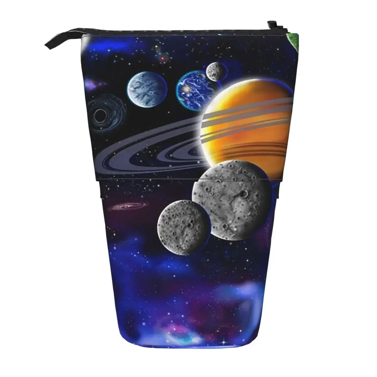 Solar System Space Planets Universe Reversible Pencil Case for Boys Girls School Pen Box Pencil Bag Stationery Supplies