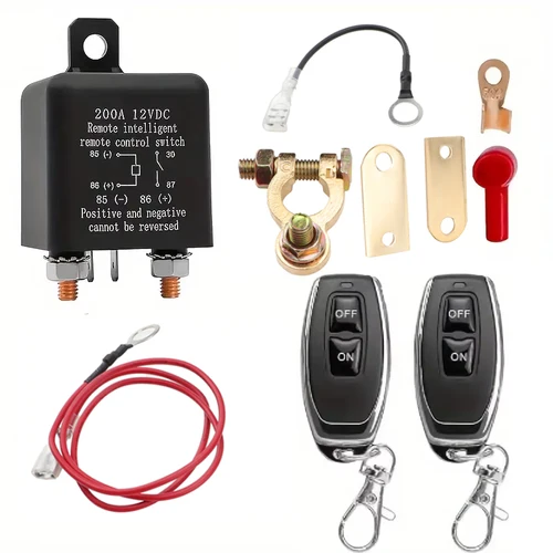 Relé automotriz Control remoto de coche desconexión de batería antirrobo con interruptor de Control remoto Dual relé de interruptor de batería 12V
