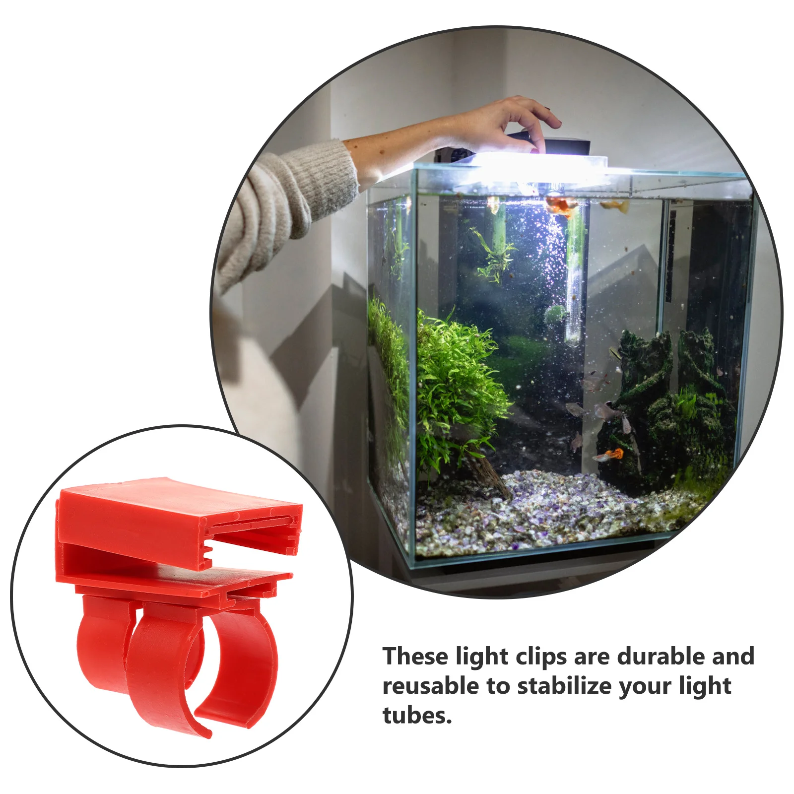 

2pcs Led Light Tube Mounting Clips Aquarium Light Holders Fish Tank Brackets Strip Lamp Stand Kits Reusable Durable Clips