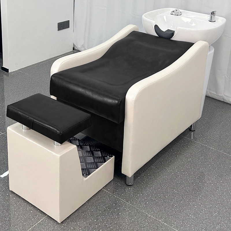 

Bed Pottery Pot Shampoo Chairs Barber Shop Hair Salon Nourishing Hair Dedicated Shampoo Chairs Cadeira Salon Furniture QF50SC