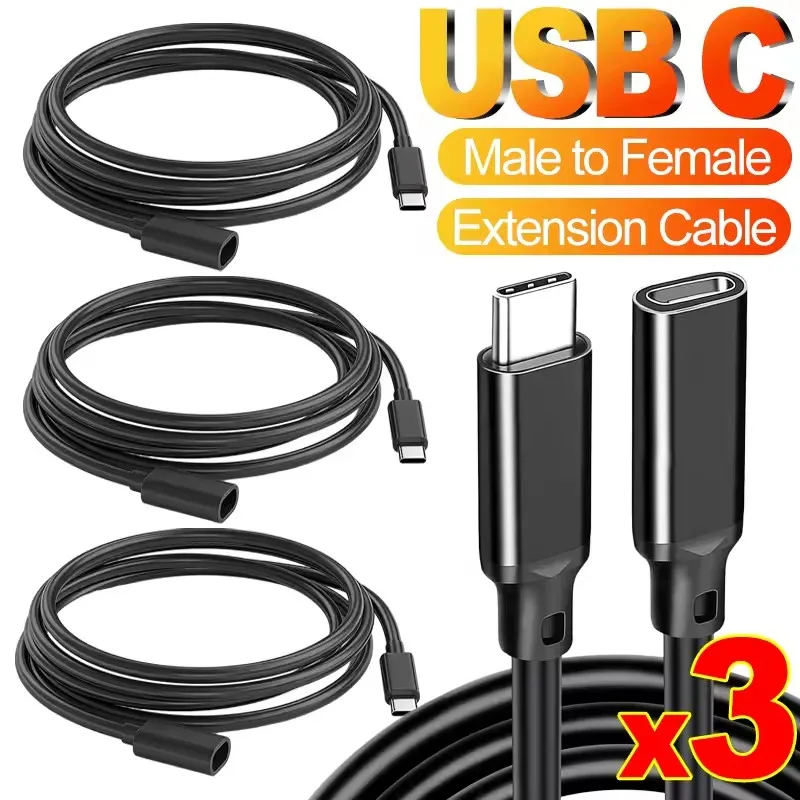 0.5/1M USB-C Type C Extension Cable Male To Female Universal Type-C Adapter Transmission Extended Cable for Phone Laptop Tablet