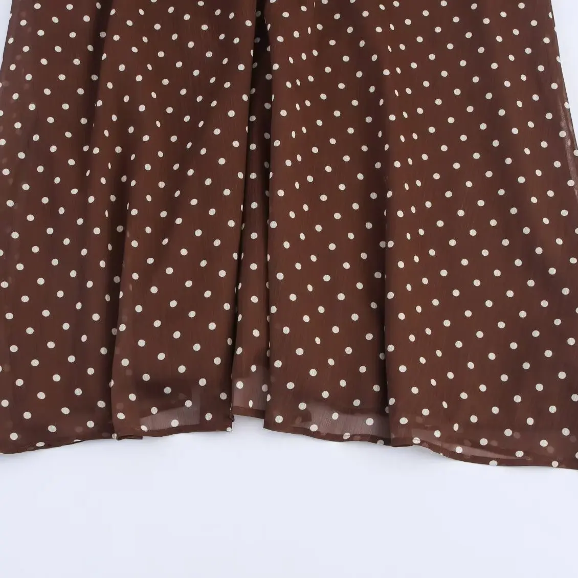 فستان أنيق بتصميم منقط وياقة على شكل V مع خصر ضيق، تصميم أنثوي راقٍ، إصدار جديد للخريف، فستان نسائي بأكمام طويلة وقصة مستقيمة #1