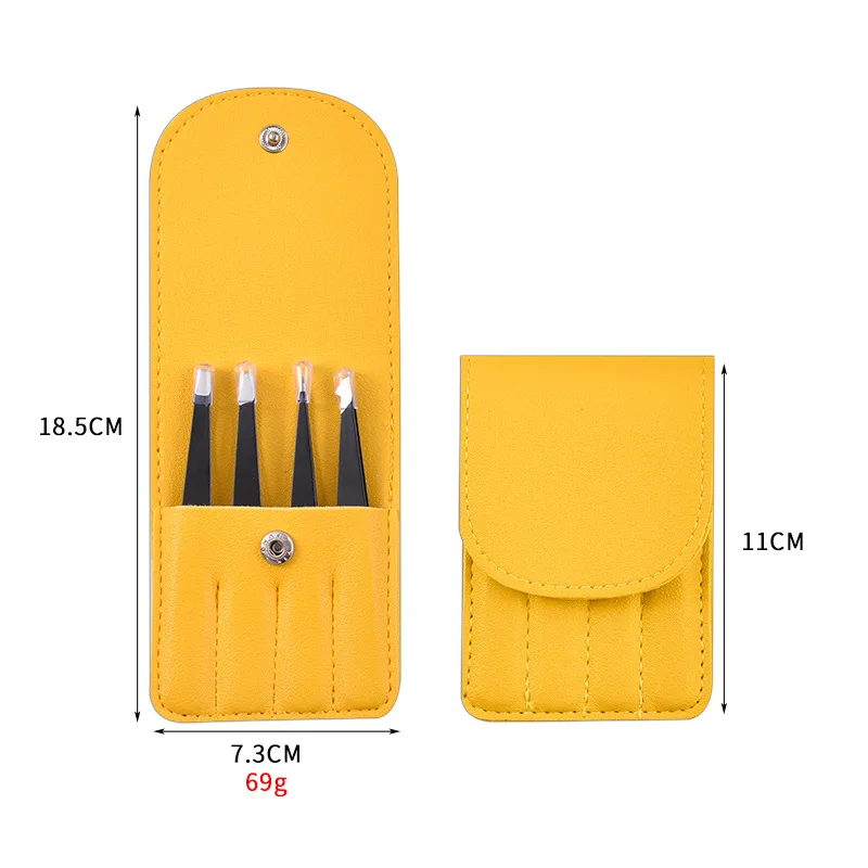 Kerstcadeau Schoonheidspincet 4-delige set van kleurrijke roestvrijstalen professionele wenkbrauwclip Valse wimper make-uptools