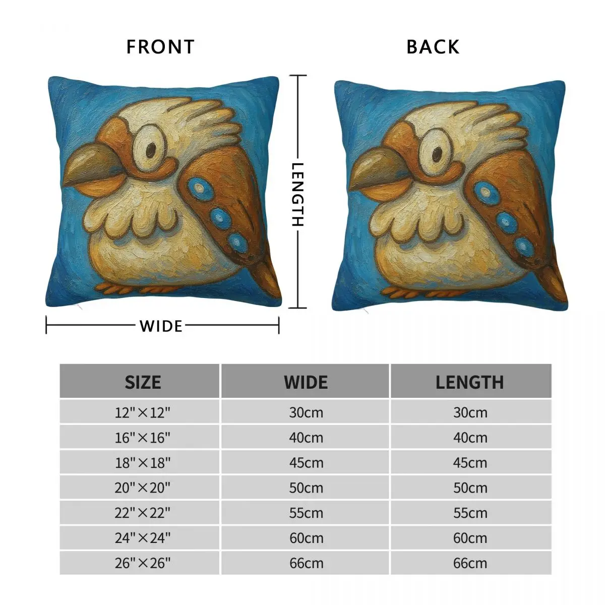 Laughing Kookaburra Pop Square Pillowcase Polyester Linen Velvet Printed Decorative Pillow Case Sofa Cushion Cover 45x45