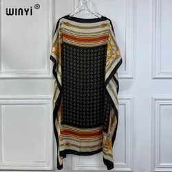 WINYI summer dresses sexy african women free size dress boho print beach wear party dresses Femme kaftan Muslim beach cover ups