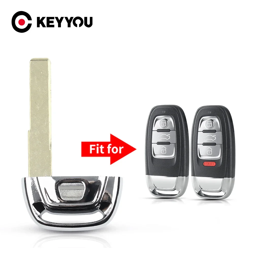 KEYYOU-Hoja de llave de emergencia de repuesto, hoja de llave de encendido inteligente para Audi A3, A4, A5, A6, A7, A8, Q5, Allroad, HAA, HU66 Blade