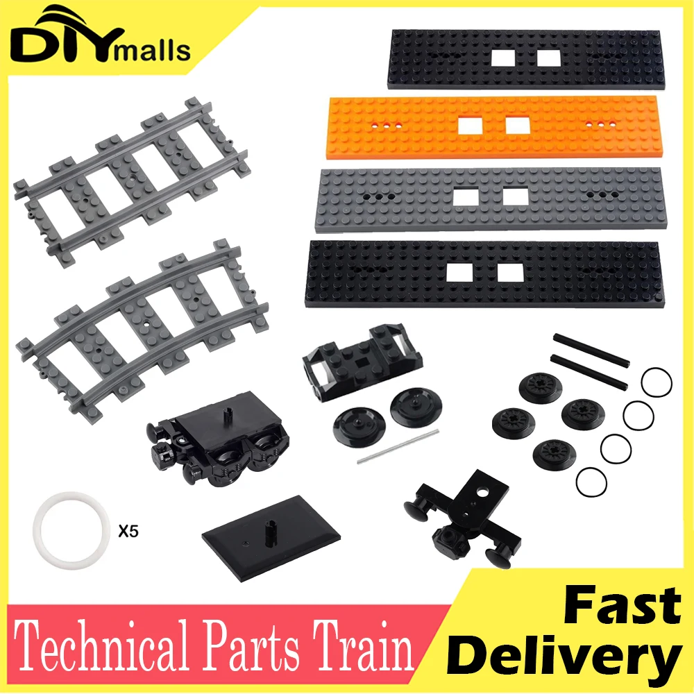Train Accessories Technical Parts Building Blocks Multi Power Functions Tool Train Base Plate Train Track Motor PF Model Sets