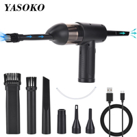 Portable Compressed Air Duster 2 in 1 Air Blower & Vacuum Cleaner with LED 7500mAh Cordless Duster Blower for Keyboard Computer