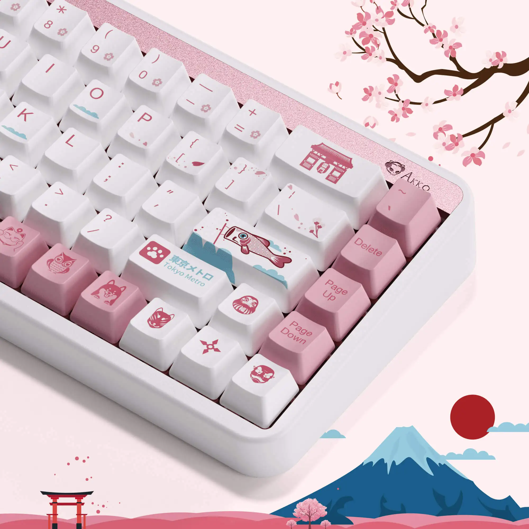 Akko JIN01 65 % benutzerdefinierte mechanische Tastatur 68 Tasten RGB Hot-Swap-fähige BT 5.0/2.4G Wireless & Typ-C kabelgebundene Aluminium-Gaming-Tastatur