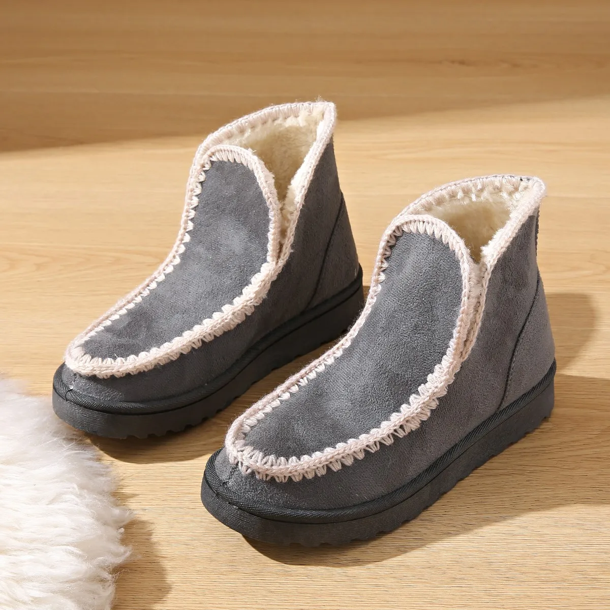 2025 New Outdoor Soft Fluffy Women Boots Autumn Winter Warm Padded Non-slip Cotton Boots Casual Flat Platform Botas Shoes