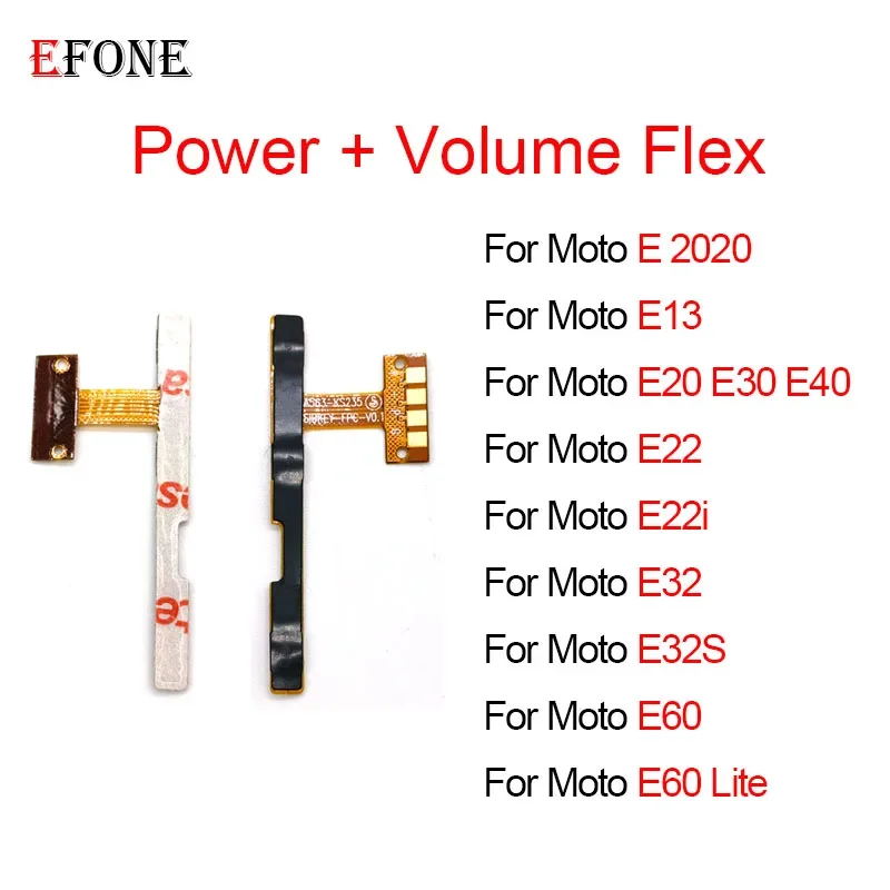 Для Motorola Moto E 2020 E13 E20 E30 E40 E22 E22i E32 E32S Кнопка включения и выключения громкости Управление ключом Гибкий кабель