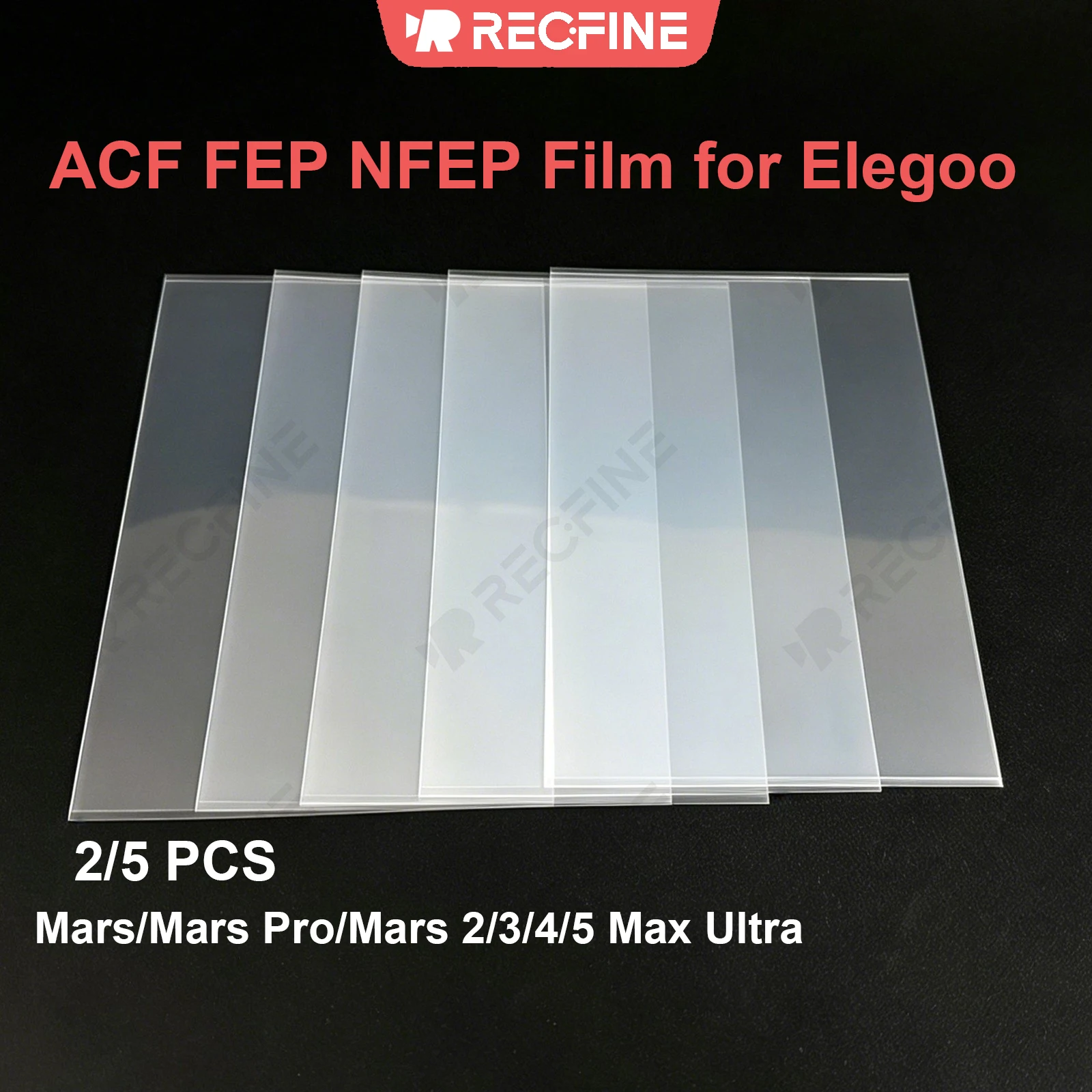 2 5PCS ACF FEP NFEP Film for Elegoo Mars 5 4 Max Ultra DLP 3 2 Pro 9K 6K 4K 3D Printer Accessories, 235*160 260*200 200*140mm