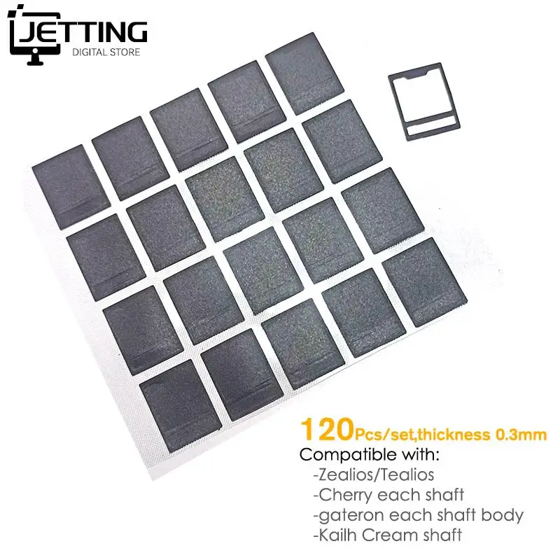 0.3mm Foam Switch Film For Cherry MX Style Mechanical Keyboard Switches Thick Gasket Switch Films (Black, 120pcs/pack)