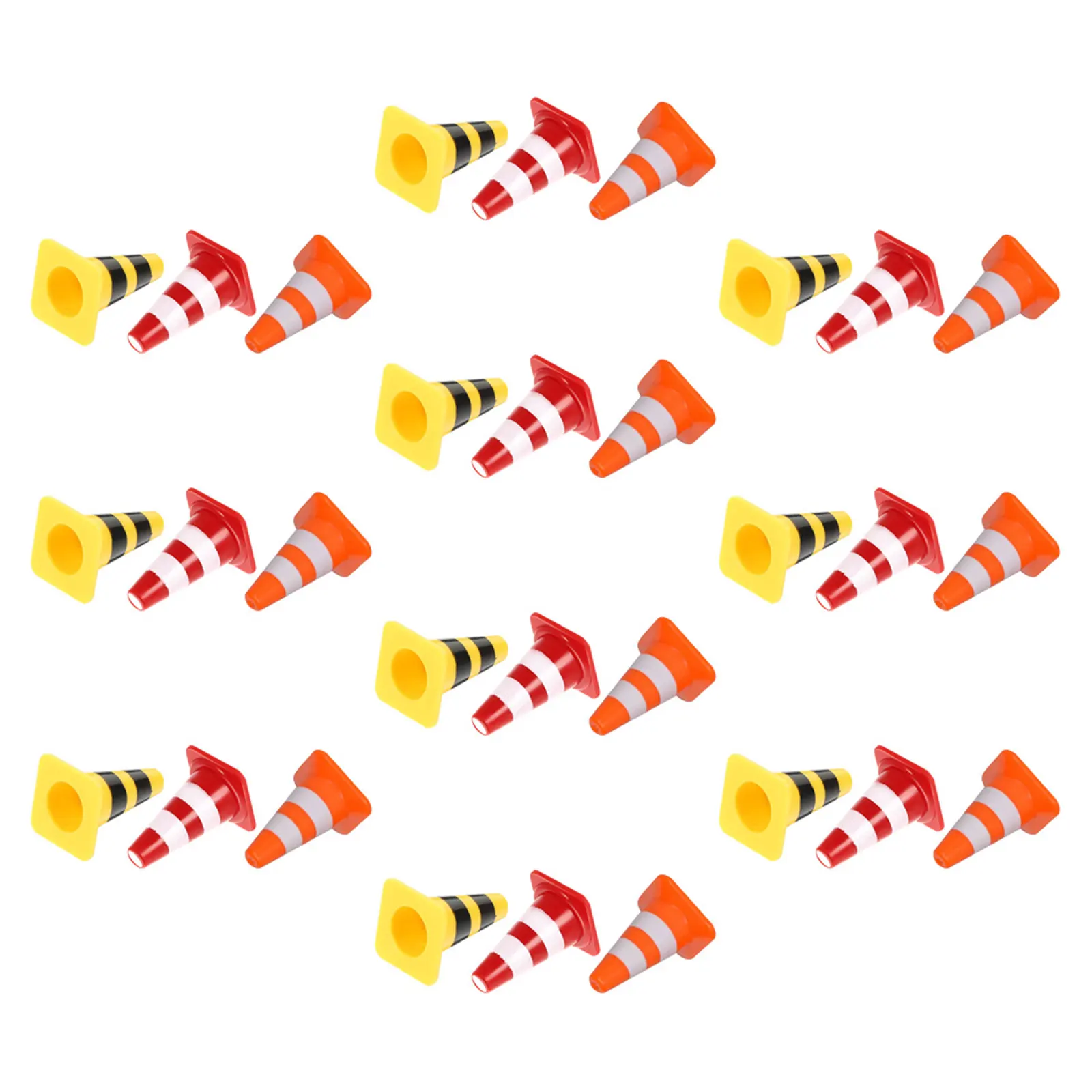 

60pcs Children'S Cone Mini Plastic Traffic Cones For Kids Road Sign Pretend Play Educational Learning Traffic Cones Road