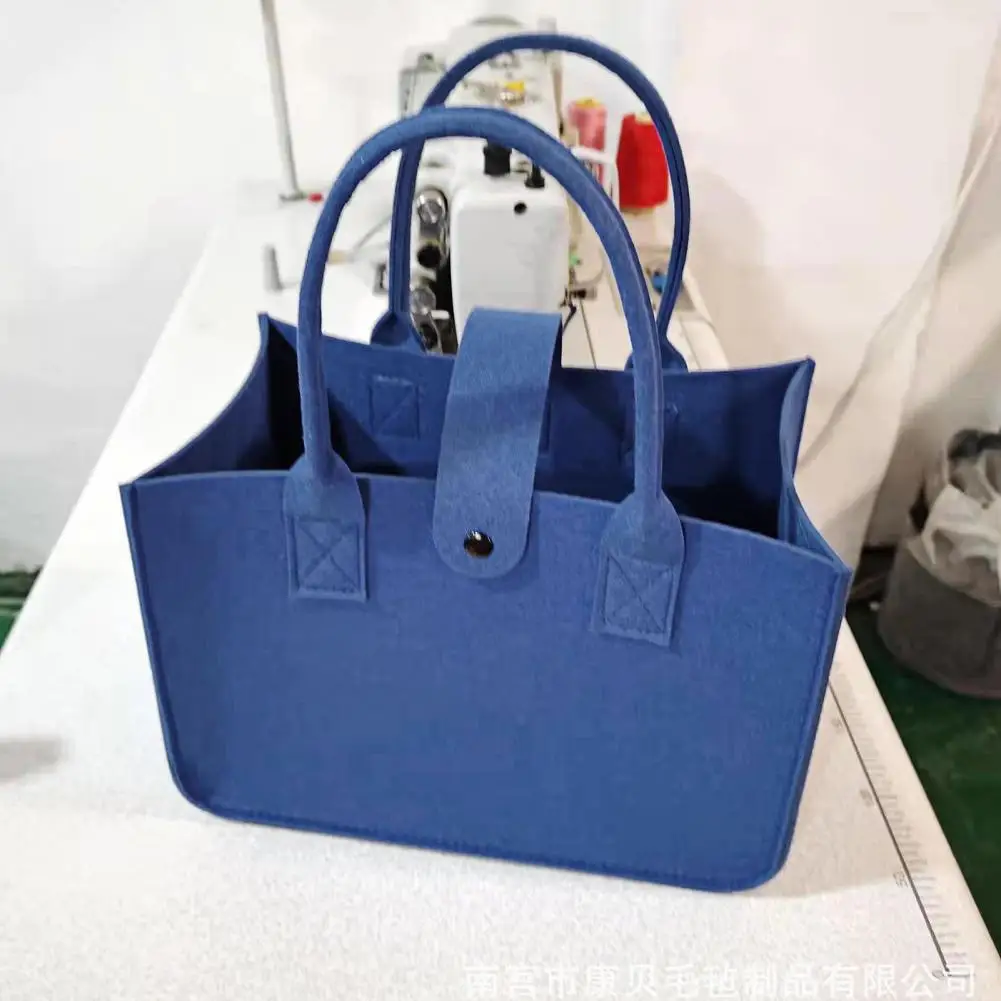 Women Handbag Portable Handle Solid Color Rectangle Gift Thickened Felt Tote Bag