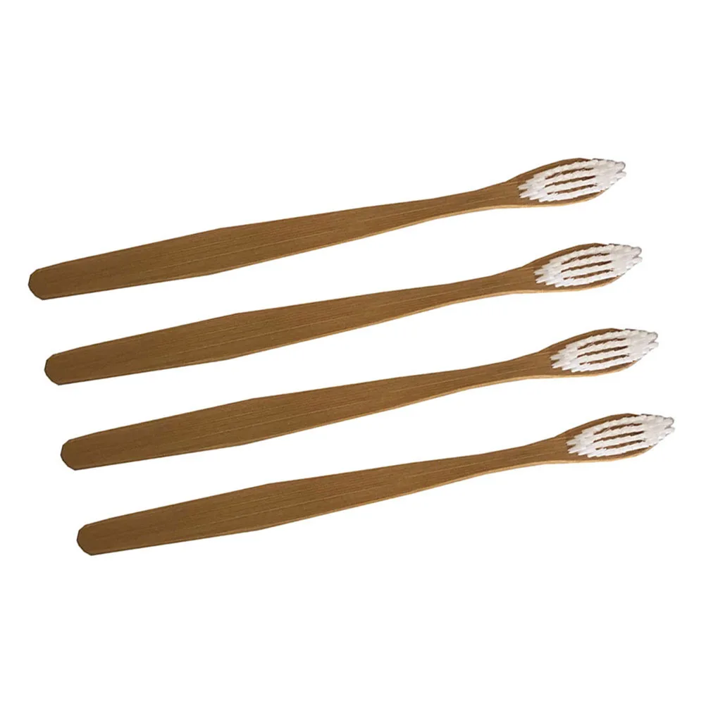 

4Pcs Bamboo Toothbrushes Comfortable Grip No Need to Dry Handle After Use for Travel Home Bamboo Toothbrush Adults Toothbrush