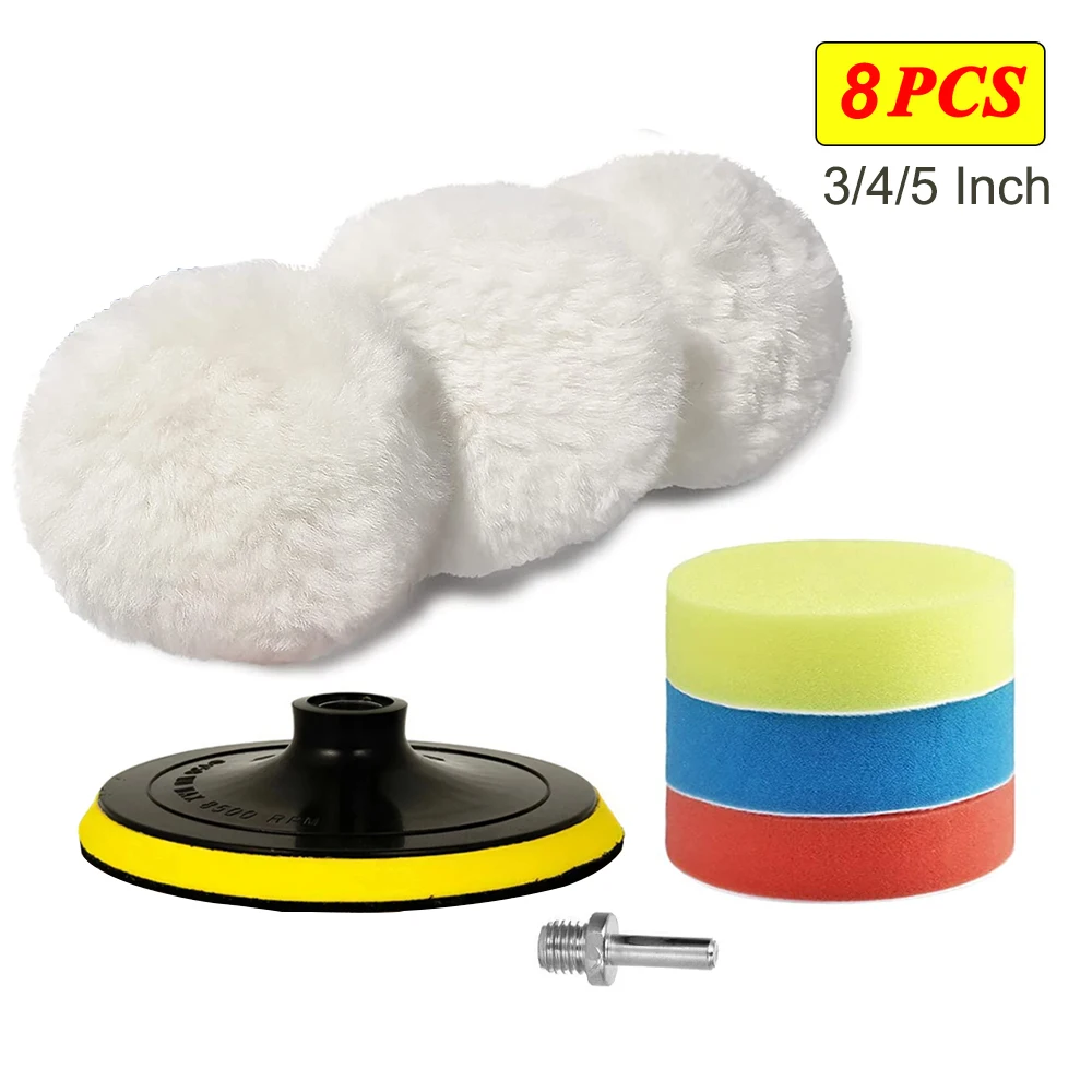 3/4/6/7/5 Inch Polishing Set Car GadgetsCar Polishing PadCar Wax Sponge Disc Wool WheelCar Paint Care Polishing Pad