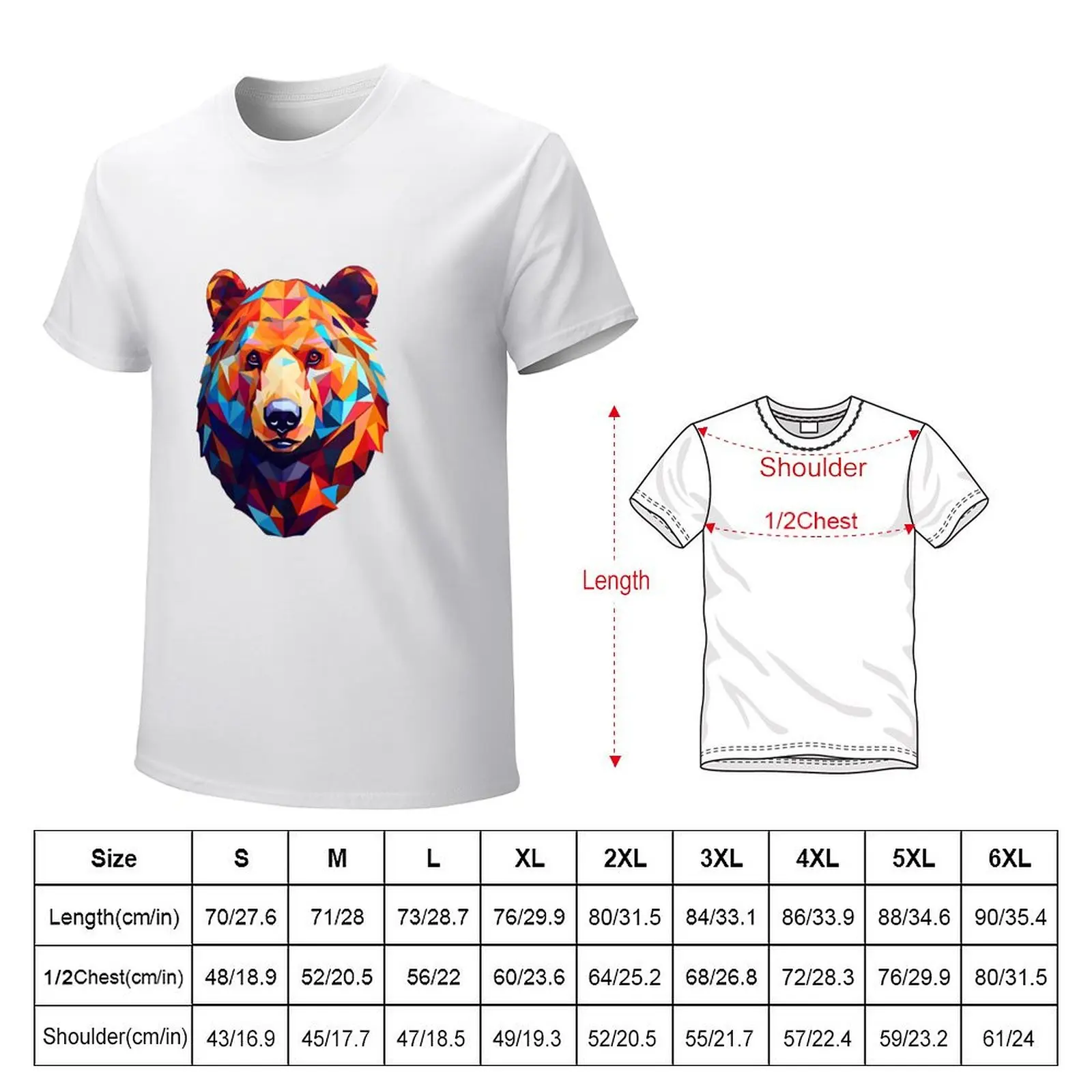 Colorful Bear - Geometric Patterns T-shirt oversized heavyweights Aesthetic clothing mens graphic t-shirts pack