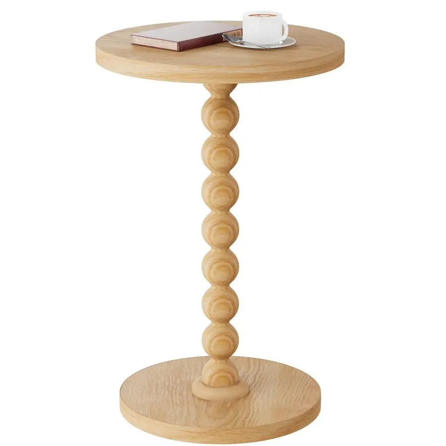 

Side Table, Drink Table for Small Spaces, Modern Accent Nightstand with Rubberwood Leg for Living Room, Bedroom, Corners, and Of