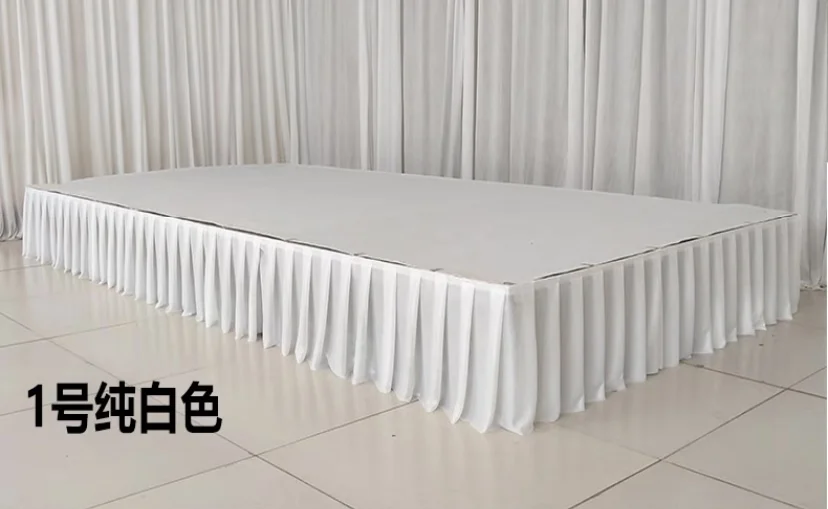 

Ice Silk Fabric Table Skirts Wedding Table Skirt for Tablecloth Table Cover Wedding Stage White Ice Silk Table Skirting Decor