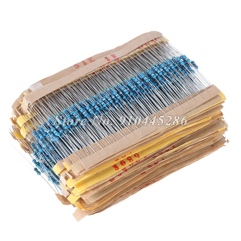 100PCS 1/4W 1% Metal Film Resistor 100R 220R 1K 1.5K 2.2K 4.7K 10K 22K 47K 100K 100 220 1K5 2K2 4K7 Ohm Resistance Ibuw 1R~22M