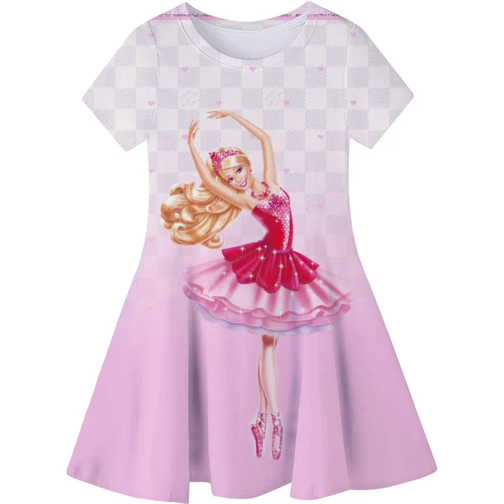 2024 Summer Barbie I Am Kenough Princess Dress Girls Women Short Sleeve Costume Party Dresses Children Clothes Skirt Ken