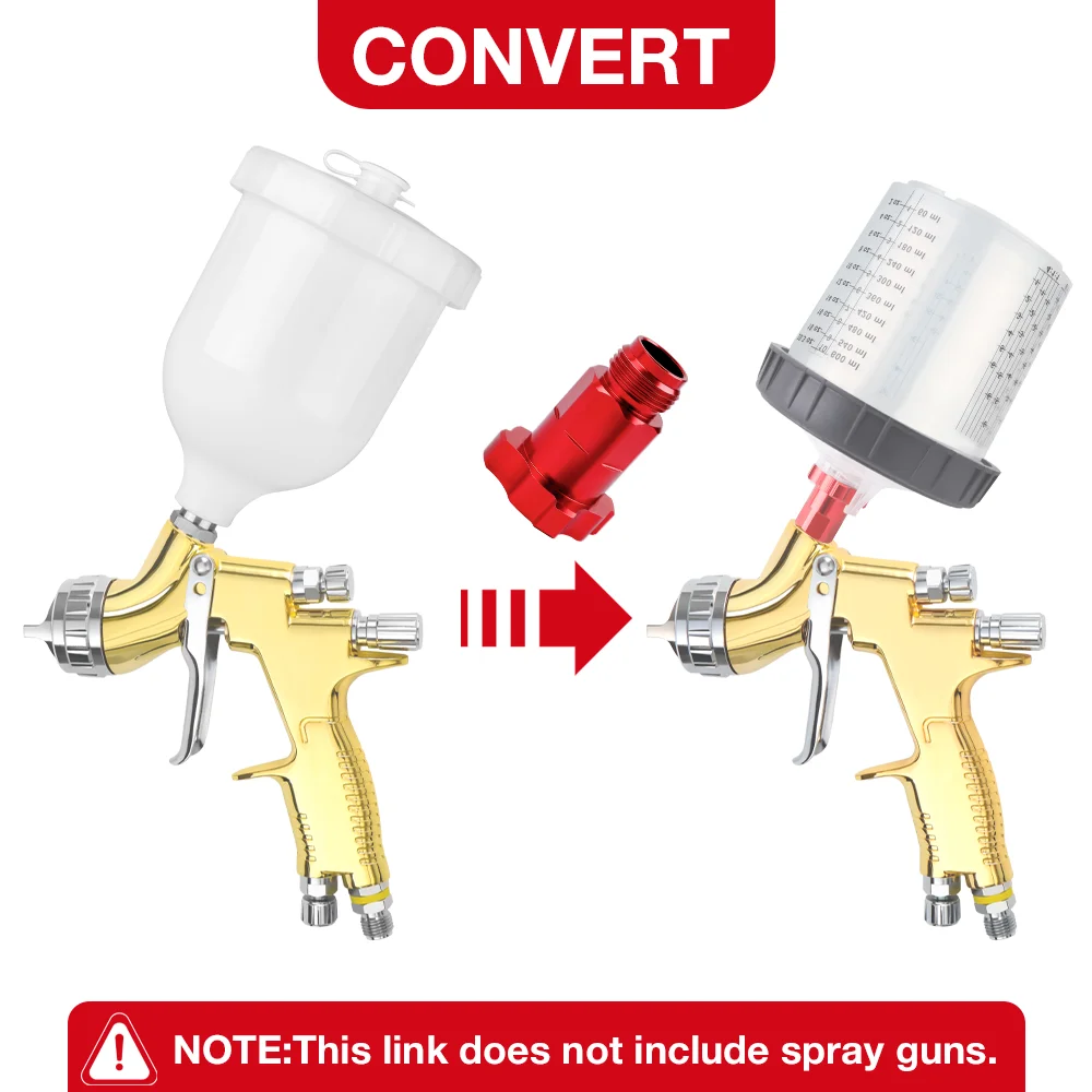 Quick Connector Spray Gun Adapter Air Spray Gun Adapter For Spray Gun Disposable Measuring Cup 16MX1.5  3/8