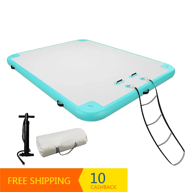 Factory Custom Size Drop Stitch Inflatable Floating Dock Platform Non‑Slip Over 500kg Capacity For River Water Activities
