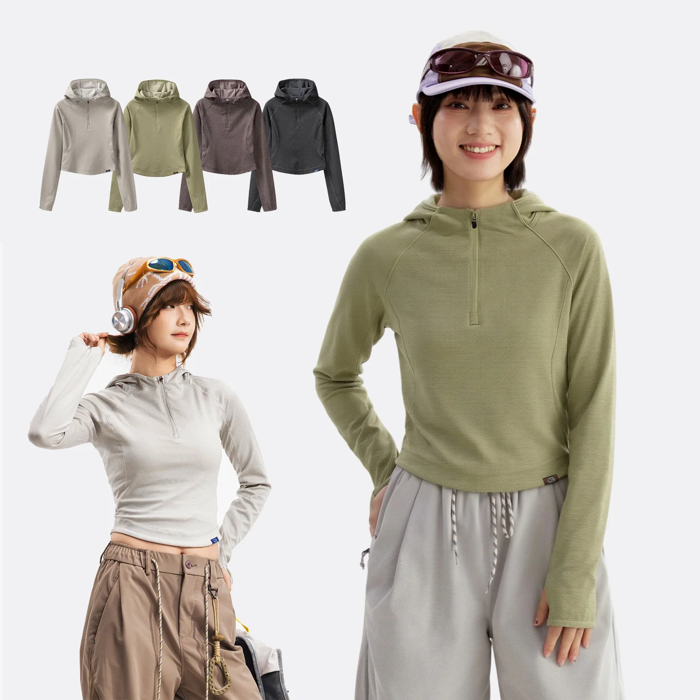 Women Autumn Winter Sport Quick Dry Long Sleeve Slim Fit Short Hoodie T-shirt Girl Y2k Streetwear Fashion Hooded T Shirts Tops